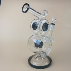 9″ Dual Circle Recycler Glass Dab Rig
