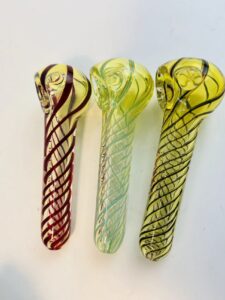 Spiral Glass Spoon Hand Pipe w/ Marble
