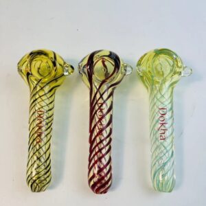 Spiral Glass Spoon Hand Pipe w/ Marble