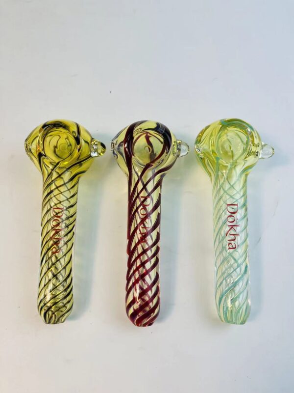Spiral Glass Spoon Hand Pipe w/ Marble