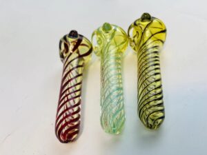 Spiral Glass Spoon Hand Pipe w/ Marble