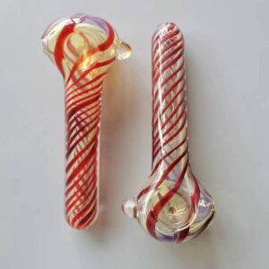 Spiral Glass Spoon Hand Pipe w/ Marble