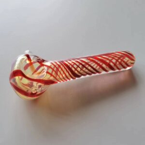 Spiral Glass Spoon Hand Pipe w/ Marble