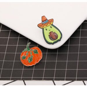 Cute Avocado Pumpkin Enamel Pin