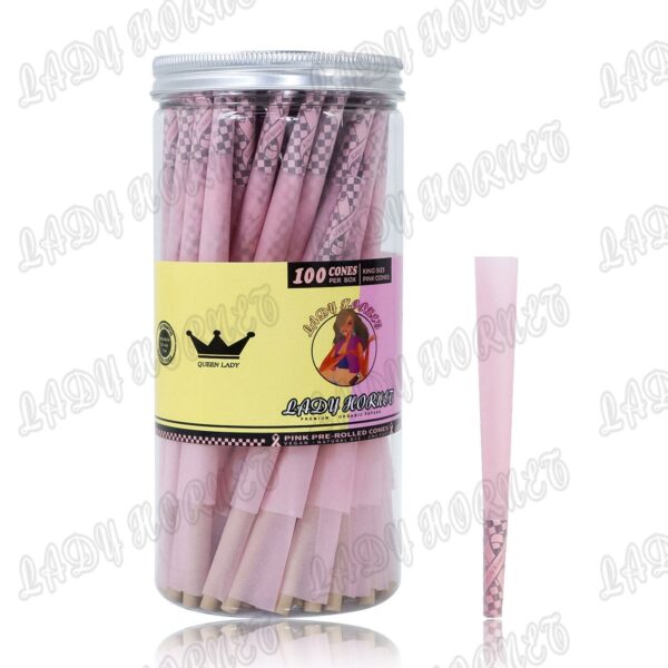 Lady Hornet Pink Wood Pulp Rolling Cones – 102 Pack