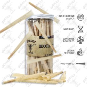 Hornet Natural Wood Pulp Rolling Cones – 72 Pack