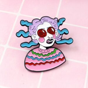 Funny Fashion Girl Enamel Pin