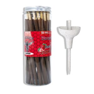 Strawberry Flavored Brown Cigar Skin Pre-Rolled Cones – Pack of 72