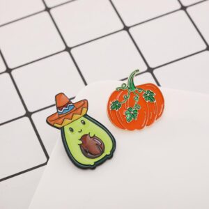 Cute Avocado Pumpkin Enamel Pin