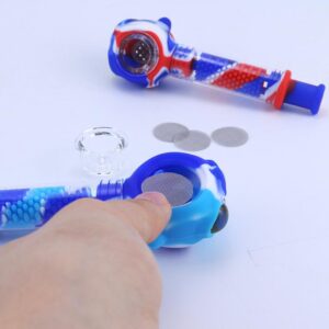 Fish-Shaped Silicone Smoking Pipe with Columnar Spiral Filtration