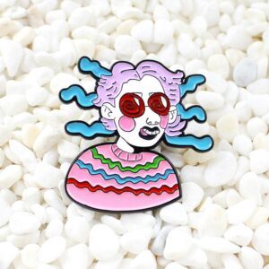 Funny Fashion Girl Enamel Pin