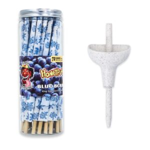 HoneyPuff King Size Blueberry Rolling Cones – 72 Count Textured Paper