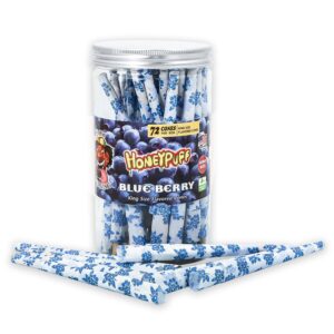 HoneyPuff King Size Blueberry Rolling Cones – 72 Count Textured Paper