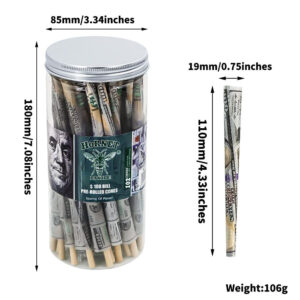 Dollar Bill Design Pre-Rolled Cones – Pack of 72