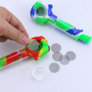 Fish-Shaped Silicone Smoking Pipe with Columnar Spiral Filtration