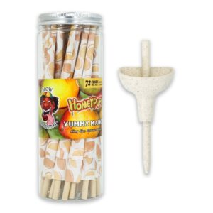 HoneyPuff King Size Mango Rolling Cones – 72 Count Textured Paper
