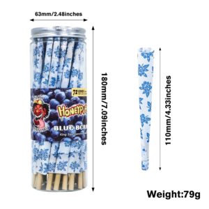 HoneyPuff King Size Blueberry Rolling Cones – 72 Count Textured Paper