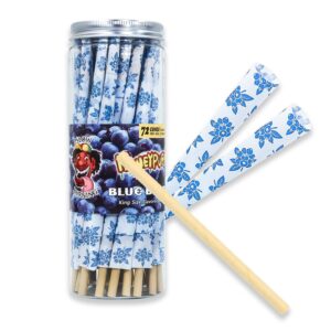 HoneyPuff King Size Blueberry Rolling Cones – 72 Count Textured Paper
