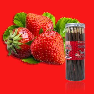Strawberry Flavored Brown Cigar Skin Pre-Rolled Cones – Pack of 72