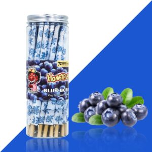 HoneyPuff King Size Blueberry Rolling Cones – 72 Count Textured Paper