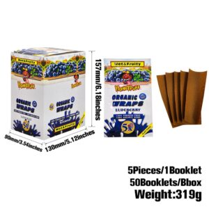HoneyPuff Blueberry Organic Rolling Papers – 50 Packs