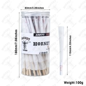 Hornet White Wood Pulp Rolling Cones – 72 Pack