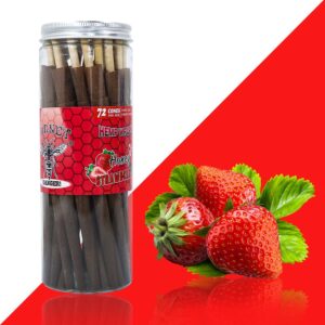 Strawberry Flavored Brown Cigar Skin Pre-Rolled Cones – Pack of 72