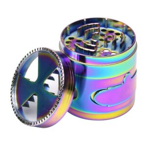 Rainbow Zinc Alloy Weed Grinder w/ Drawer
