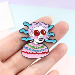 Funny Fashion Girl Enamel Pin