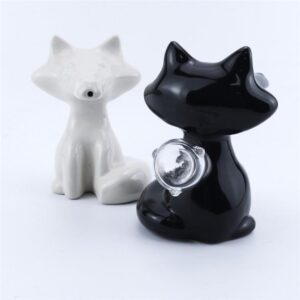 Fox-Shaped Ceramic Water Pipe