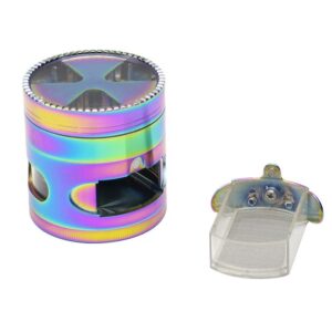 Rainbow Zinc Alloy Weed Grinder w/ Drawer