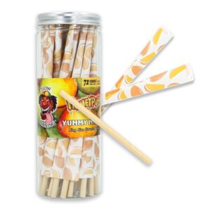 HoneyPuff King Size Mango Rolling Cones – 72 Count Textured Paper