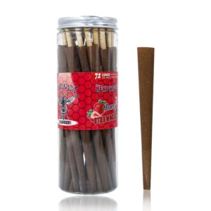 Strawberry Flavored Brown Cigar Skin Pre-Rolled Cones – Pack of 72