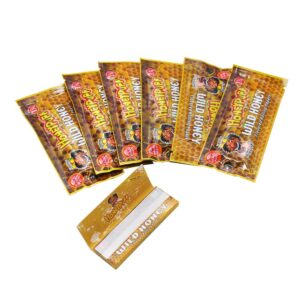 HoneyPuff Wild Honey Flavored Rolling Paper BOX of 12 Booklets / 384 Sheets