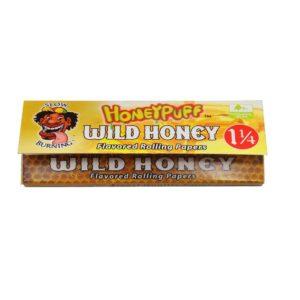 HoneyPuff Wild Honey Flavored Rolling Paper BOX of 12 Booklets / 384 Sheets