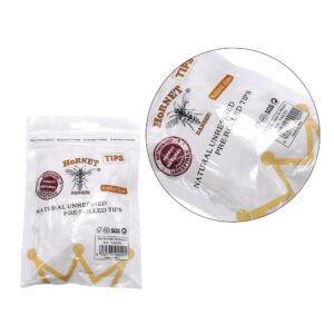 Natural Unrefined Rolling Paper Filter Tips – 4mm White Pre-Rolled Tips (150 Tips per Resealable Bag)