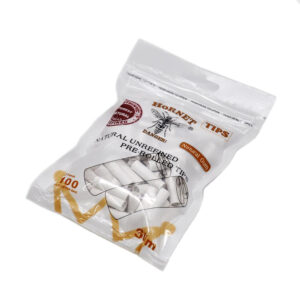 Natural Unrefined Rolling Paper Filter Tips – 7mm White Pre-Rolled Tips (100 Tips per Resealable Bag)