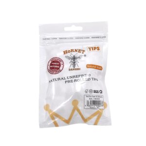 Natural Unrefined Rolling Paper Filter Tips – 6mm White Pre-Rolled Tips (120 Tips per Resealable Bag)