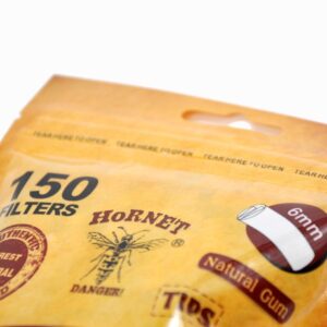 Natural Unrefined Rolling Paper Filter Tips – 6mm Brown Pre-Rolled Tips (150 Tips per Resealable Bag)