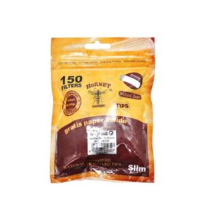 Natural Unrefined Rolling Paper Filter Tips – 6mm Brown Pre-Rolled Tips (150 Tips per Resealable Bag)
