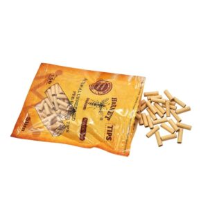 Natural Unrefined Rolling Paper Filter Tips – 5mm Brown Pre-Rolled Tips (150 Tips per Resealable Bag)