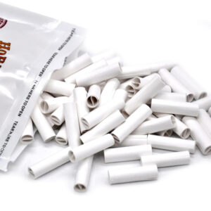 Natural Unrefined Rolling Paper Filter Tips – 7mm White Pre-Rolled Tips (100 Tips per Resealable Bag)