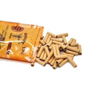 Natural Unrefined Rolling Paper Filter Tips – 7mm Pre-Rolled Tips (100 Tips per Resealable Bag)