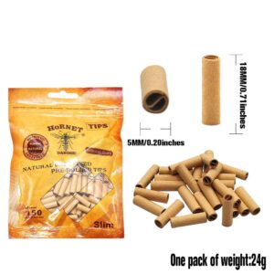 Natural Unrefined Rolling Paper Filter Tips – 5mm Brown Pre-Rolled Tips (150 Tips per Resealable Bag)